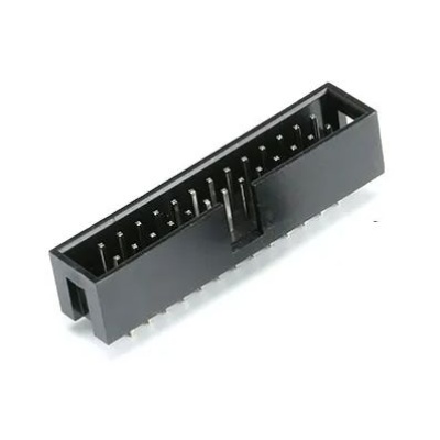 Pin header 2x13 pin 2.54mm pitch met mantel verticaal zwart